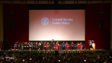 The stage at the Brooks School of Public Policy Recognition Ceremony.